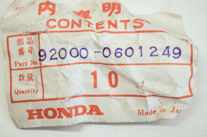 OEM Honda 92000-0601249 Hex Bolt 6X12 Qty 10 NOS