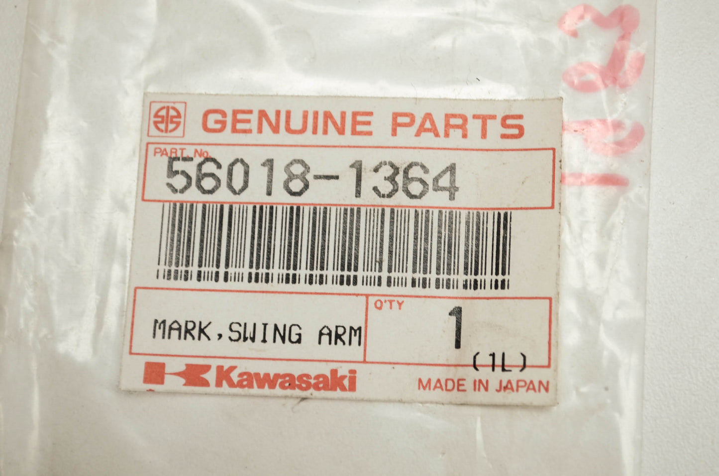 New OEM Kawasaki Swing arm mark uni-trak 86 KDX200-C1 NOS