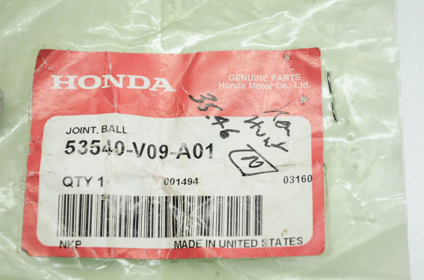 OEM Honda 53540-v09-a01 Ball Joint NOS