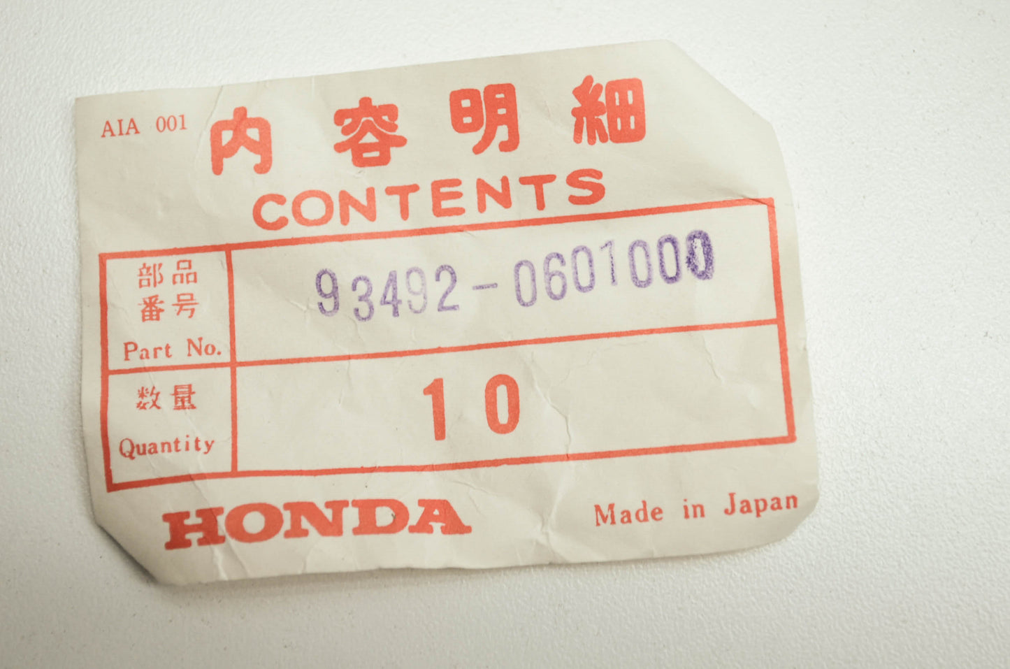 OEM Honda 93492-0601000 Washer Bolt 6X10 Qty 10 NOS