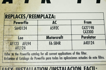 New PowerFlo Air Filter Ford Mercury Toyota NOS