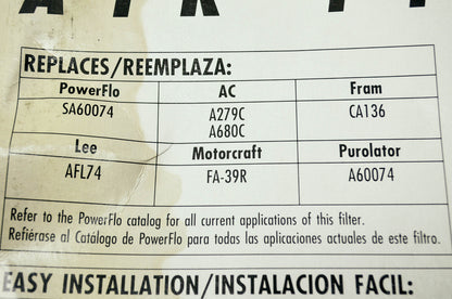 New PowerFlo Air Filter Buick Cadillac Chevrolet GMC Oldsmobile Pontiac NOS