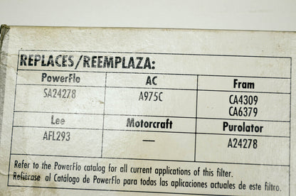 New PowerFlo Air Filter Lexus Toyota NOS