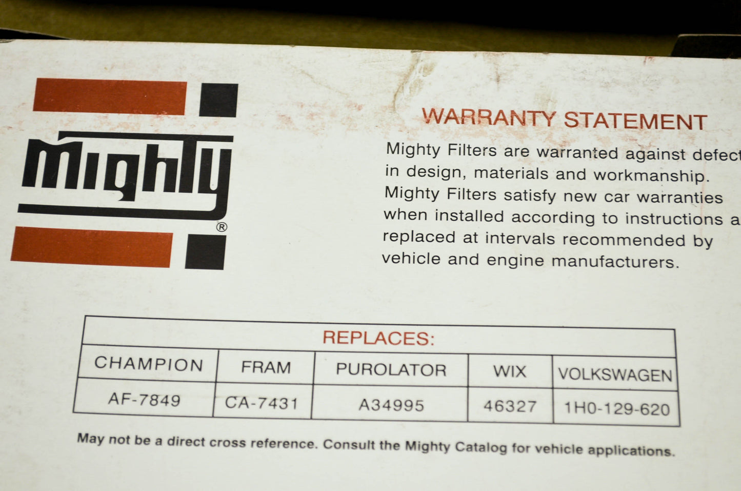 New Mighty Air Filter Replaces Champion AF-7846 Fram CA-7431 Purolator A34995 WI