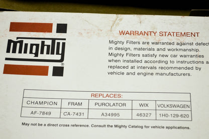 New Mighty Air Filter Replaces Champion AF-7846 Fram CA-7431 Purolator A34995 WI