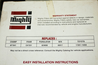 New Mighty Air Filter Replaces Champ AF7841 Fram CA7351 Purolator A24690 WIX 460