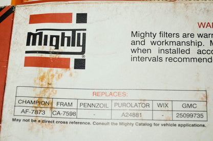 New Mighty Air Filter Replaces Champion AF-7873 Fram CA-7598 Purolator A24881 GM
