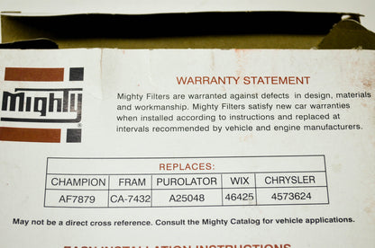 New Mighty Air Filter Champion AF7879 Fram CA-7432 Purolator A25048 WIX 46425 Ch