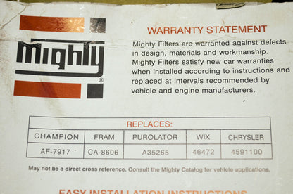 New Mighty Air Filter Replaces Champion AF-7917 Fram CA-8606 Purolator A35265 WI