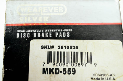 New Wearever Silver Premium Semi-Metallic Disc Brake Pads NOS