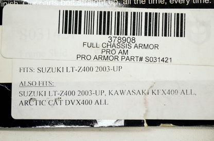 Pro Armor Frame Skid Plate KFX400 LTZ400 DVX400 NOS