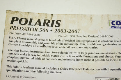Clymer Polaris Predator 500 03-07 Service Manual