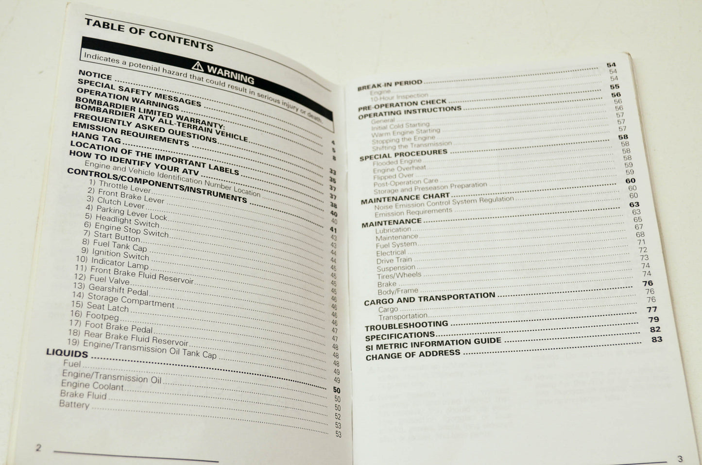 Bombardier 2001 DS650 Operator's Guide