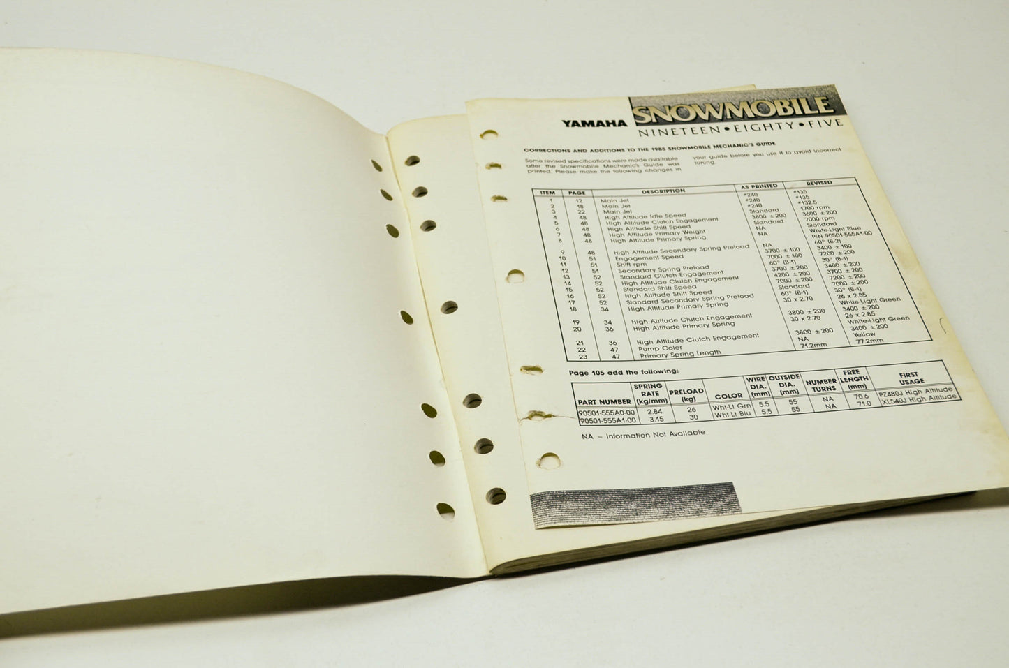 Yamaha 1985 Snowmobile Mechanic's Guide