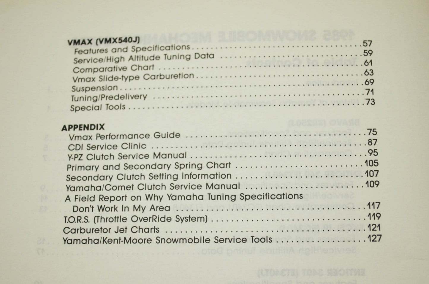 Yamaha 1985 Snowmobile Mechanic's Guide