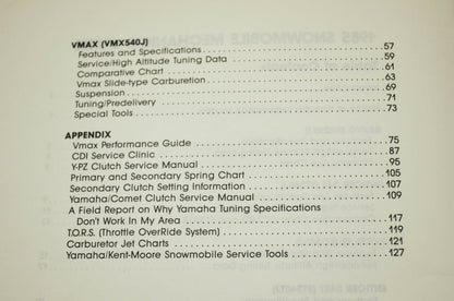 Yamaha 1985 Snowmobile Mechanic's Guide