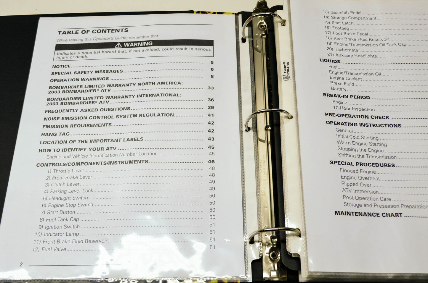 Bombardier 2003 DS650 Baja Operator's Guide & Safety Handbook