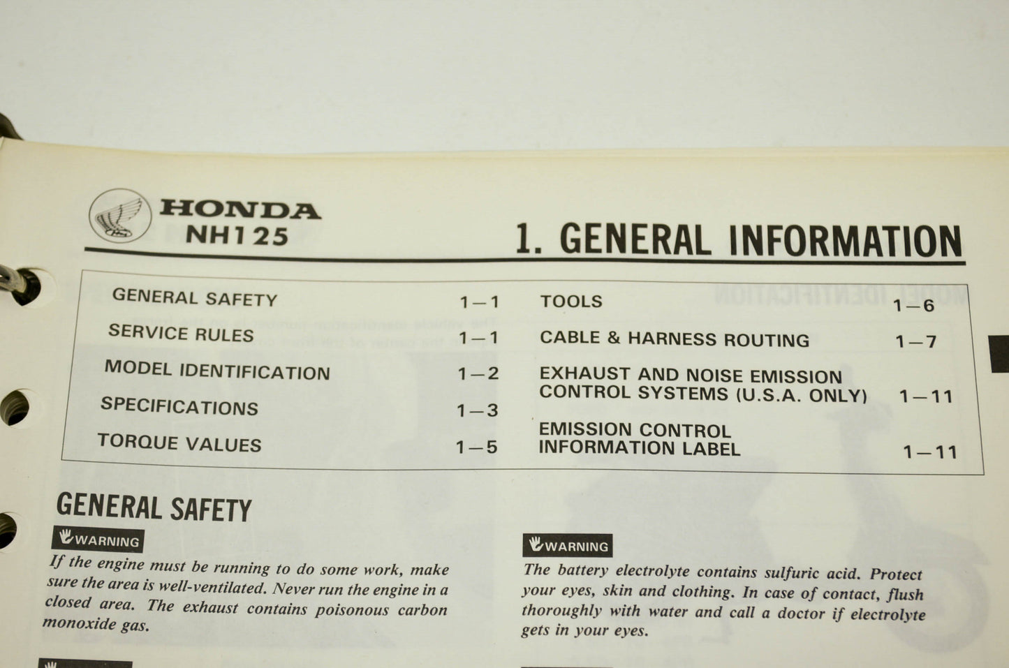 Honda 1984 NH125 Aero 125 Shop Manual