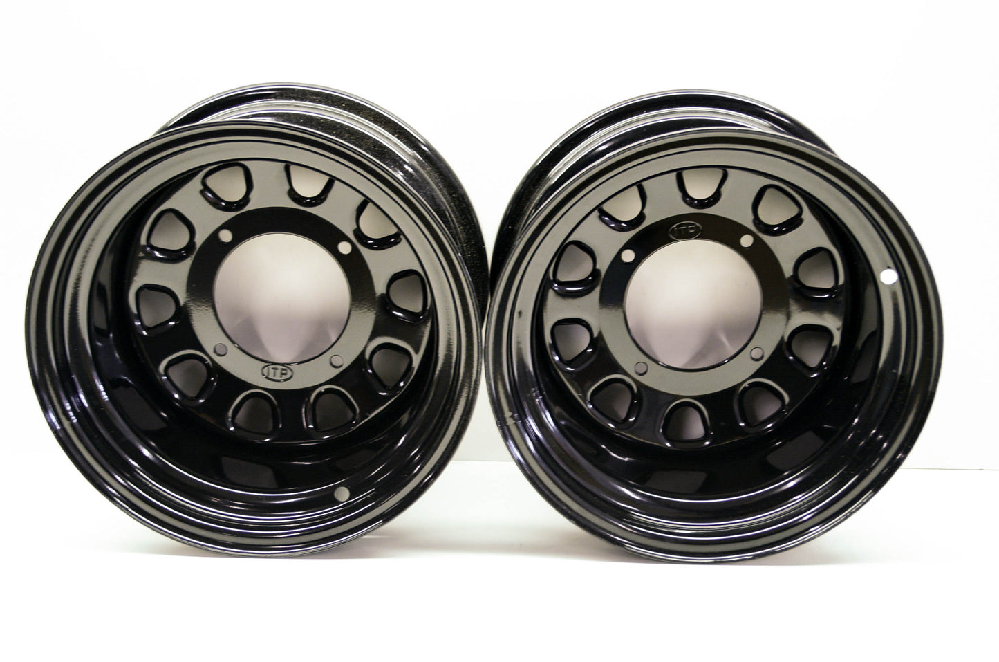 Steel Rims Pair 12X7 4/137 3+4 Offset Qty 2 NOS
