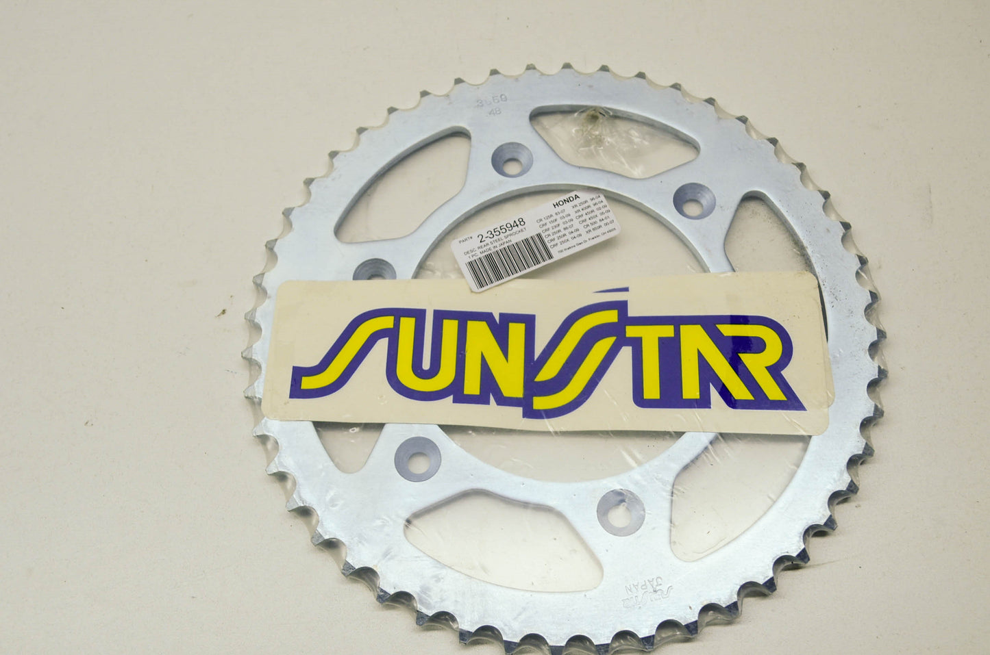 New Sunstar Rear Sprocket 48T 83-09 Honda Dirtbike NOS