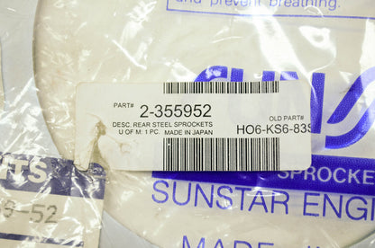New Sunstar Rear Sprocket 52T Honda CR NOS