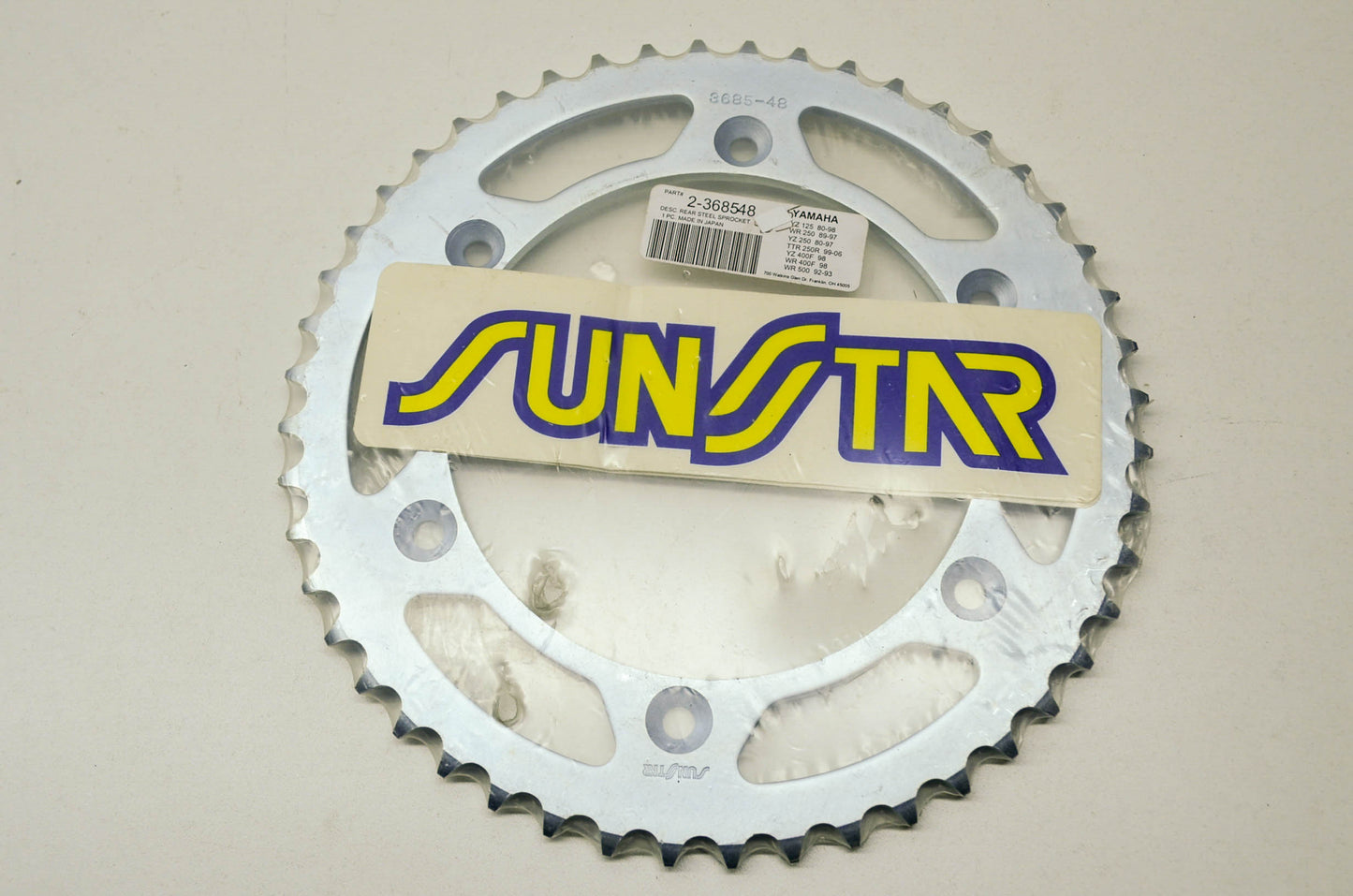 New Sunstar Rear Steel Sprocket 48T Yamaha YZ 125 250 400 WR250 400 500 TTR 250