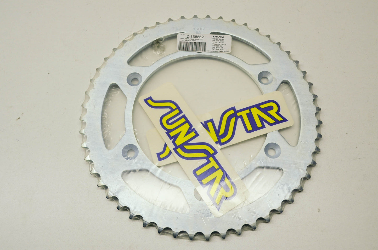 New Sunstar Rear Steel Sprocket 52T Yamaha YZ 125 250 400 WR250 400 500 TTR 250