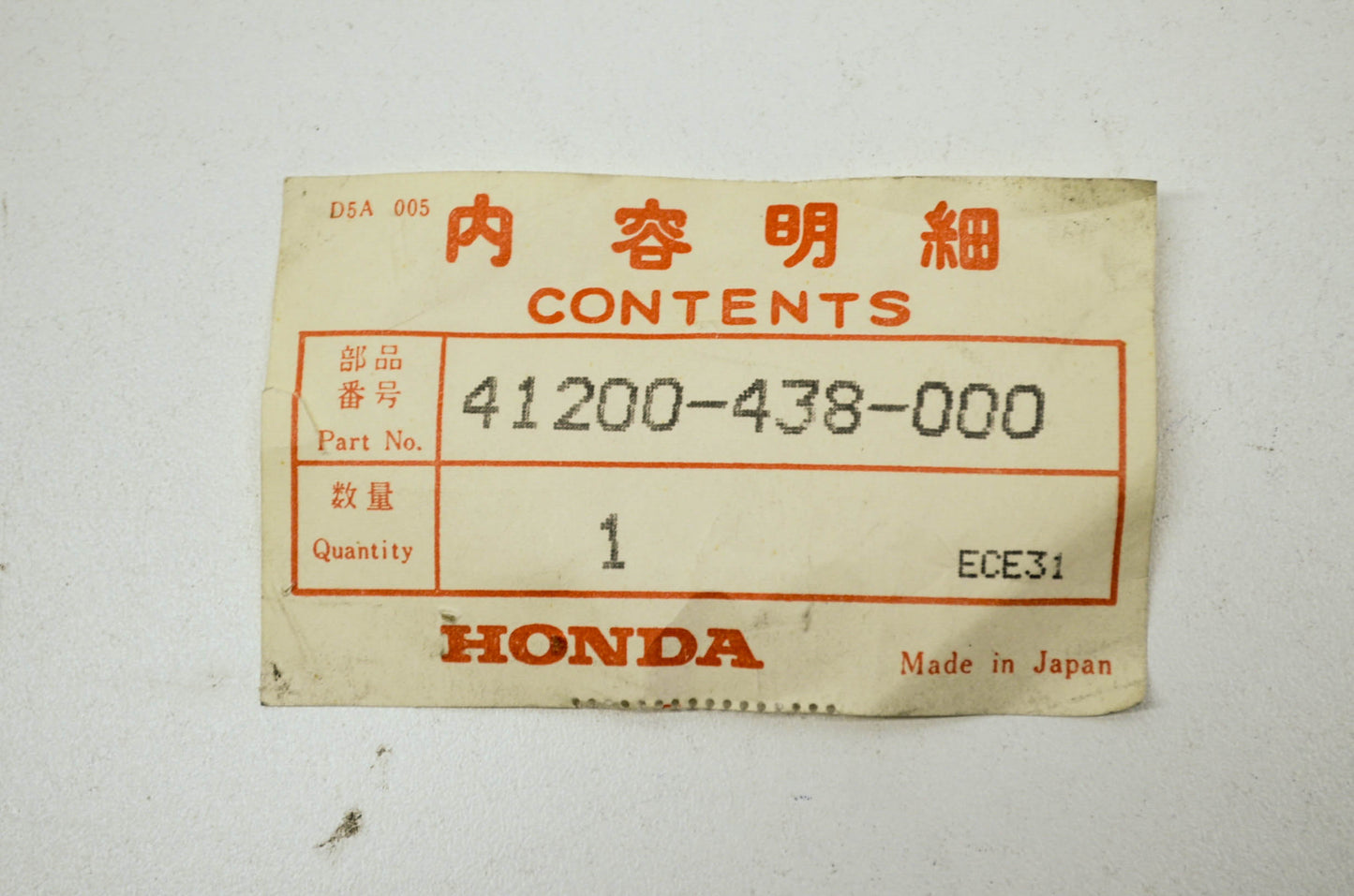 OEM Honda 41200-438-000 Sprocket 44T NOS