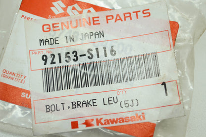 OEM Kawasaki 92153-s116 Brake Lever Pivot Bolt Qty 2 NOS