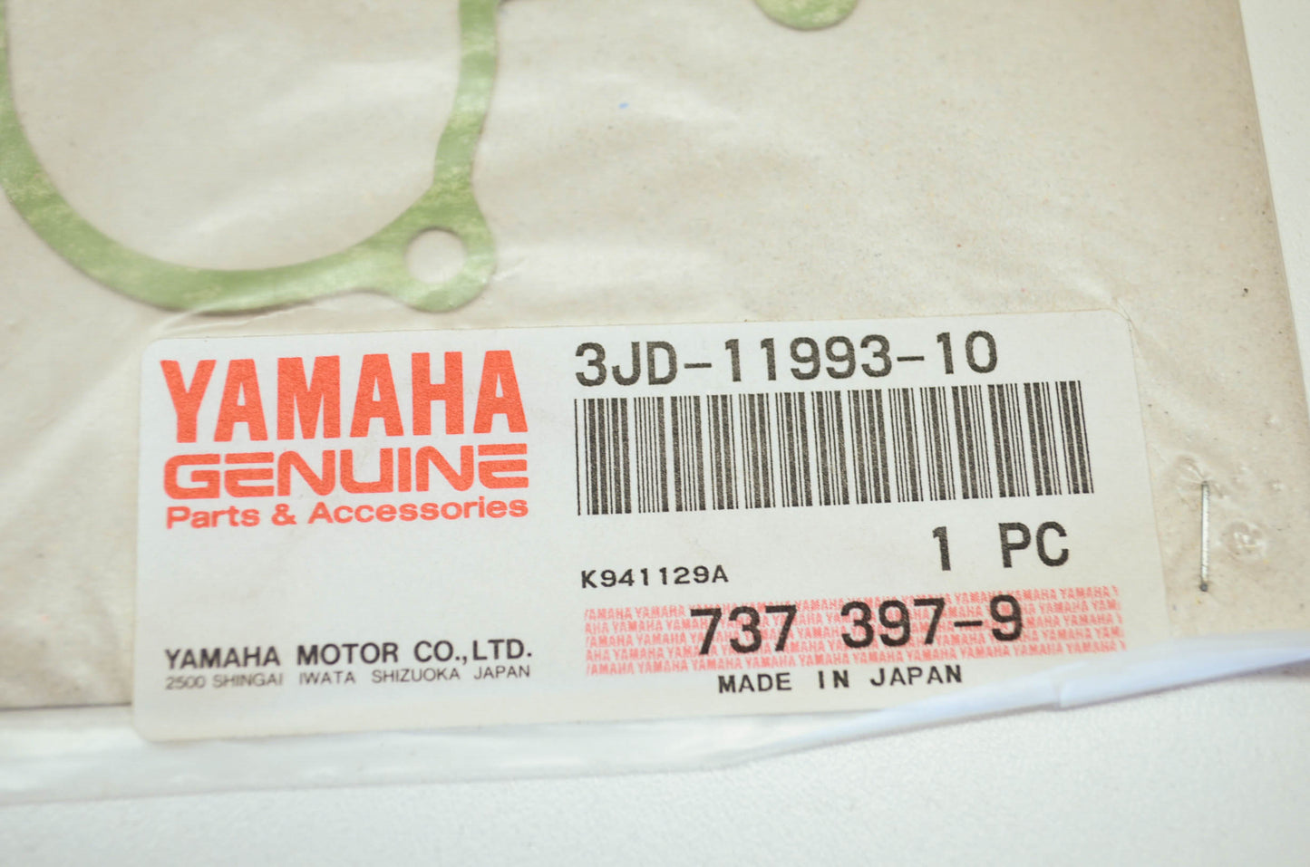 OEM Yamaha 3jd-11993-10-00 PVS Housing Gasket NOS