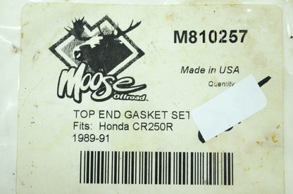 New Moose Top End Gasket Kit 89-91 CR250R (Incomplete) NOS