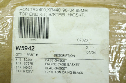 Cylinder Base Gasket 96-04 TRX400 XR440 89mm NOS