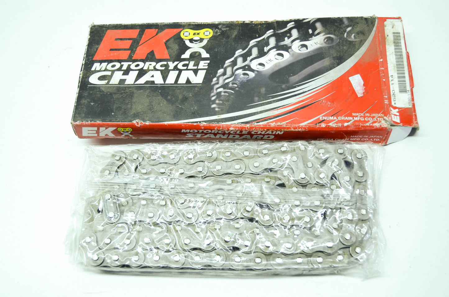 New EK Motorcycle Chain 520 114 Links NOS