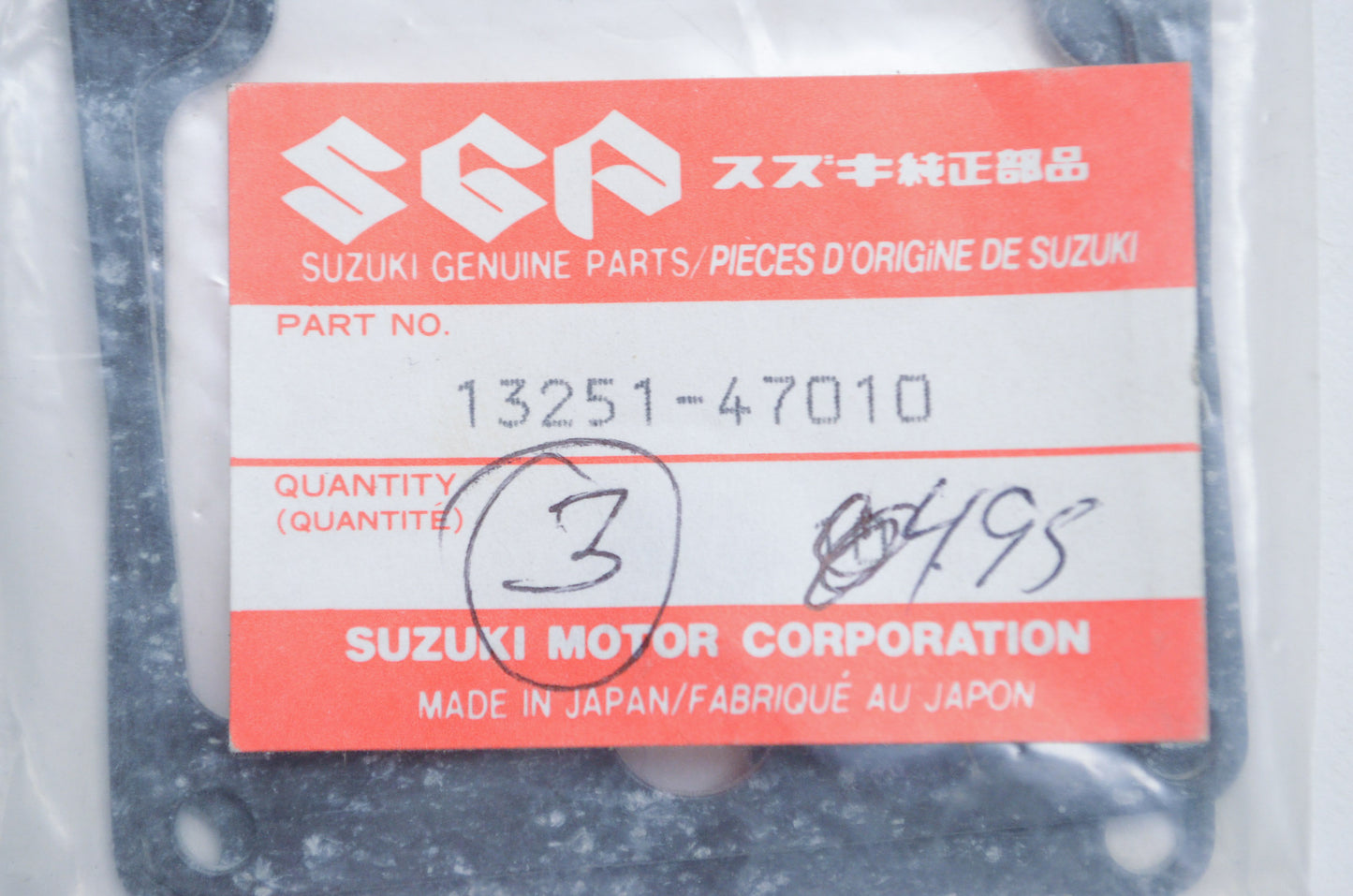 OEM Suzuki 13251-47010 Gasket NOS