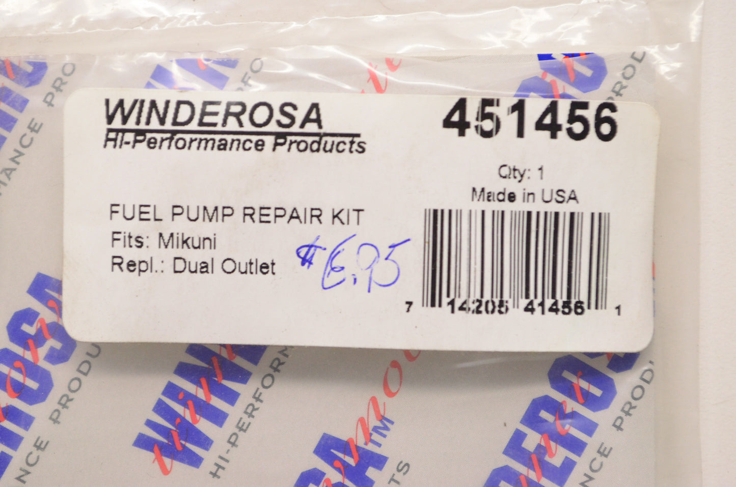 New Winderosa Fuel Damp Repair Kit NOS