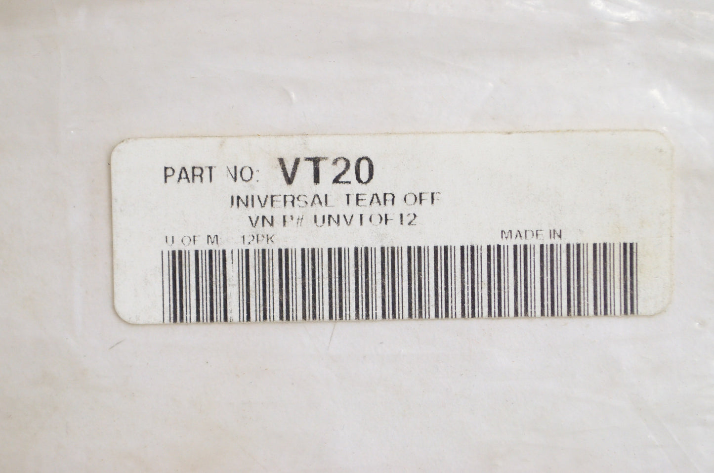 Smith VT20 Tear Off Lens Kit NOS