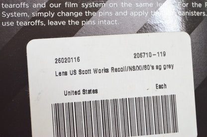 New Scott 206710-119 Grey Replacement Lens NOS