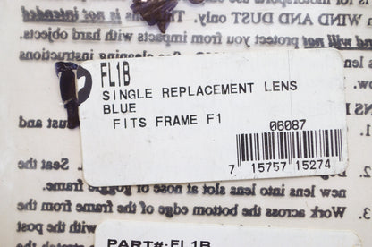 Smith FL1B Blue Single Replacement Lens NOS
