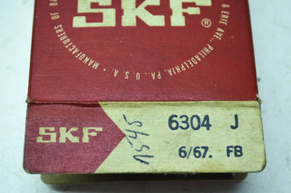 NEW SKF Bearing 20mnm ID 52mm OD 6304J NOS