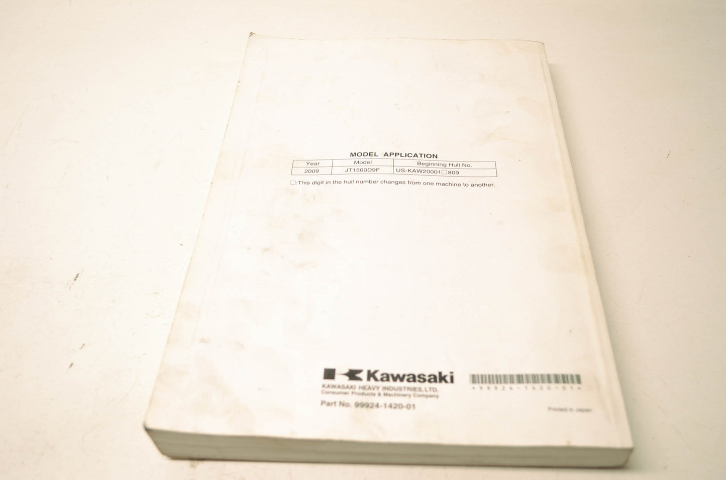 OEM Kawasaki 99924-1420-01 Service Manual JT1500D