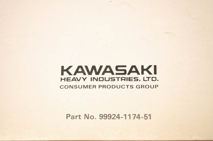OEM Kawasaki 99924-1174-51 Service Manual Supplement JH750ABEF