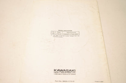 OEM Kawasaki 99924-1173-51 Service Manual Supplement JT750
