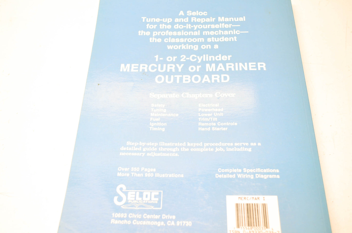 Tune Up & Repair Manual 0893300357 1 & 2 Cylinder Outboard 90-94 NOS