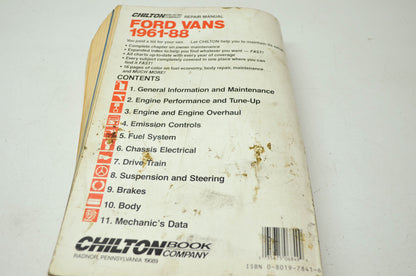 Chilton 6849 Ford Vans 1961-88 Repair Manual