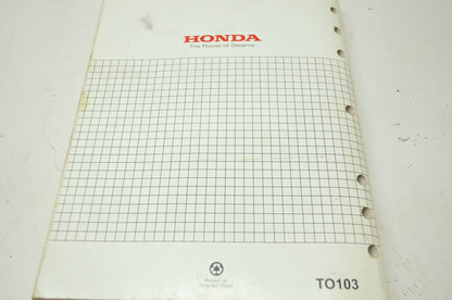 OEM Honda TO103 Power Equipment Troubleshooting Manual 2006