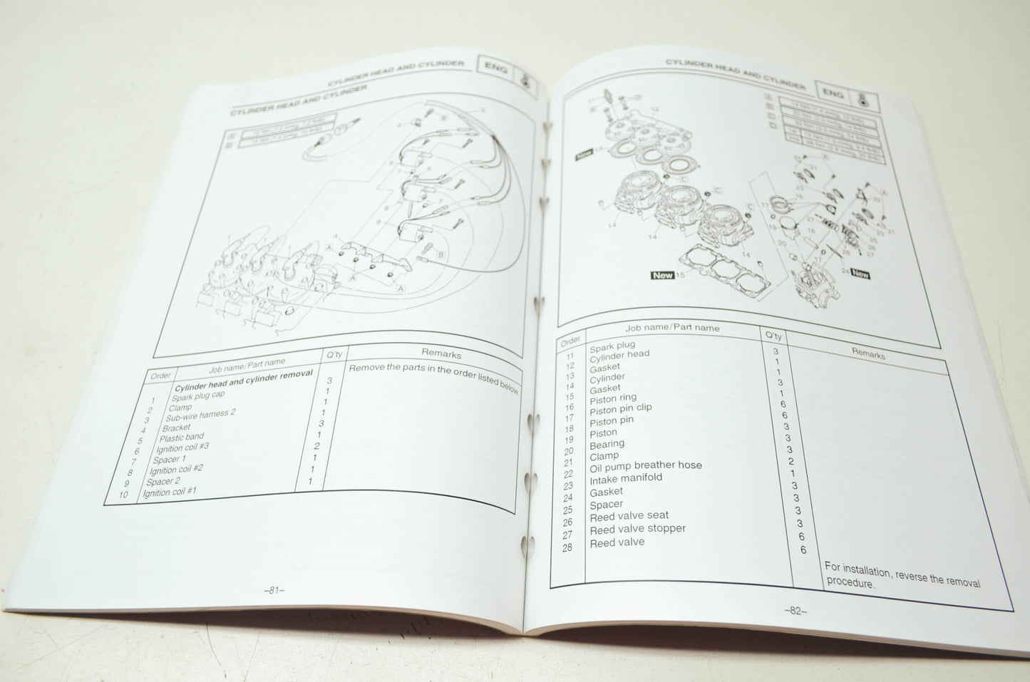 OEM Yamaha LIT-12618-02-22 SXV70/SXV70ER G-J Service Manual Supplement