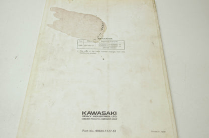 OEM Kawasaki 99924-1127-51 Service Manual Supplement ZX1100C