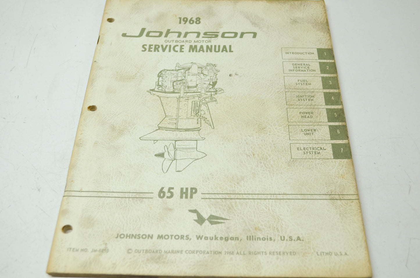 Johnson 1968 Outboard Motor 65HP Service Manual