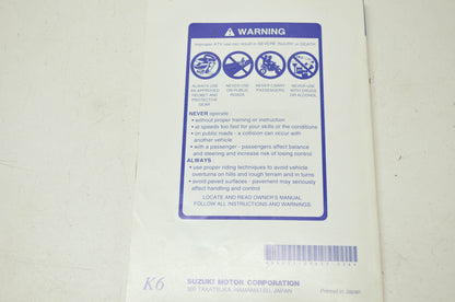 OEM Suzuki 99011-07G53-03A Owner's Manual LT-Z400K6 2