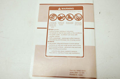 Kawasaki KFX400 Owner's Manual